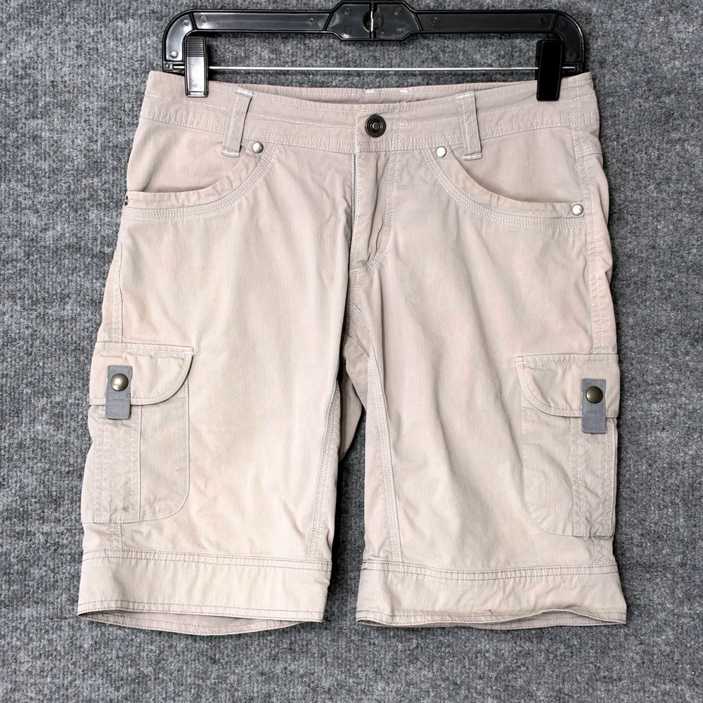 Kuhl Womens Tan Cargo Hiking Shorts Size 4 Cotton Blend Stretch Utility